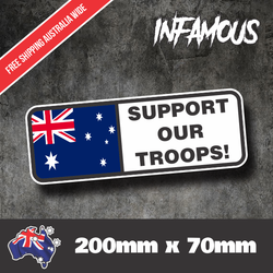 SUPPORT OUR TROOPS sticker aussie bogan decal army vinyl oz pride veteran RAR