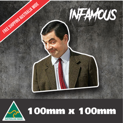 Funny Sticker Mr Bean funny face decal car hoon burnout stickers 100mm gloss