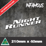 NIGHT RUNNER Car Sticker Jdm Drift Turbo window jap tuner drift brz blow