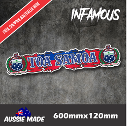 Samoa Coat Of Arms Islander Samoan Sticker Flag Bumper Water Proof 600x120