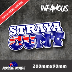 STRAYA CNT Sticker Decal Aussie Flag 4x4 4WD Car Ute bogan australia 200mm