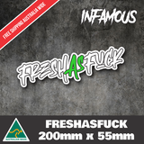 FRESH AS F*CK Sticker Decal JDM Turbo 4x4 4WD FUNNY 200MM Coupe Drift Rally Race