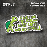 SLOW UPHILL Sticker 200mm funny turtle tortoise caravan car window decal