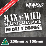 Man Wild Vs Sticker Car Camping Funny Decal 4x4 Ute Australia Aussie 4wd straya