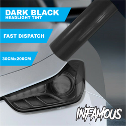 Dark Black Tint Film Headlights Tail lights Car Vinyl Wrap 30cm x 200cm