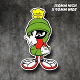 Marvin The Martian Flip Off Funny Vinyl Sticker Car Window Decal JDM Laptop