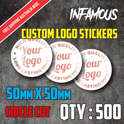 CUSTOM STICKERS 50mm Circles QTY 500 custom logo printed high quality premium