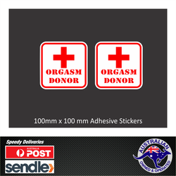 ORGASM DONOR JDM FUNNY STICKER DECAL 150MM #114