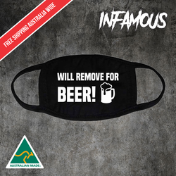 Will Remove Mask For Beer Funny | Re-Usable Washable Lightweight Face mask