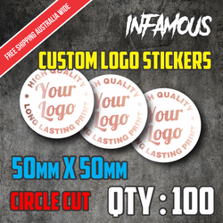 CUSTOM STICKERS 50mm Circles QTY 100 custom logo printed high quality premium