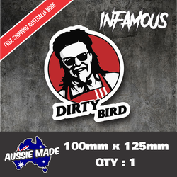 Dirty Bird Sticker KFC meme Colonel ute toad 4x4 window bumper funny car decal
