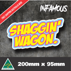 Shaggin Wagon Sticker Car 200mm funny turbo drift racing decal jdm 4x4 window